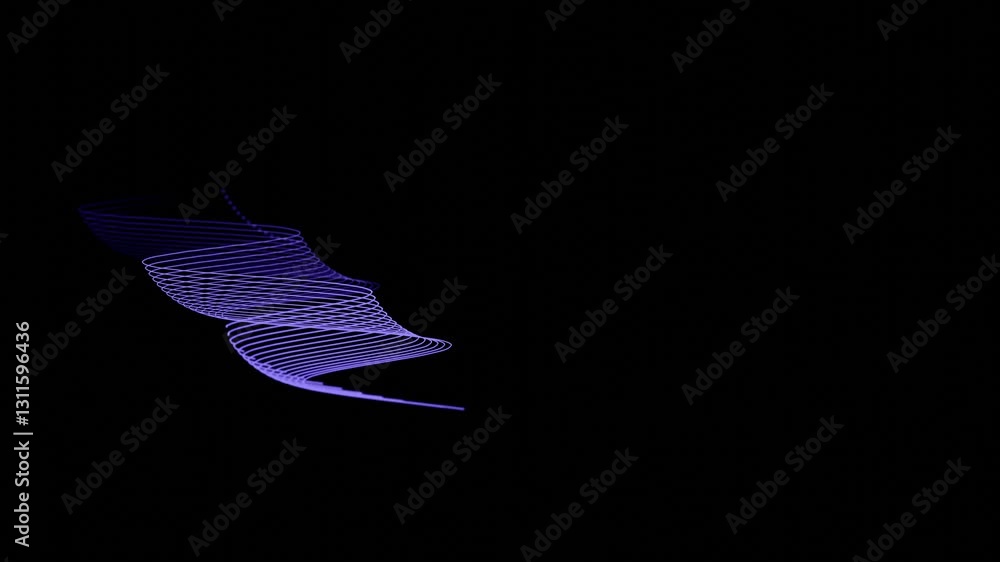 Poster A dynamic abstract design featuring glowing purple lines in a fluid spiral pattern, set against a black background, creating a modern and futuristic aesthetic.


