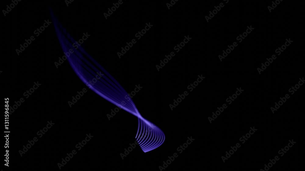 Poster A dynamic abstract design featuring glowing purple lines in a fluid spiral pattern, set against a black background, creating a modern and futuristic aesthetic.

