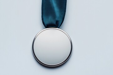 Shiny medal with vibrant ribbon, perfect for recognizing achieve