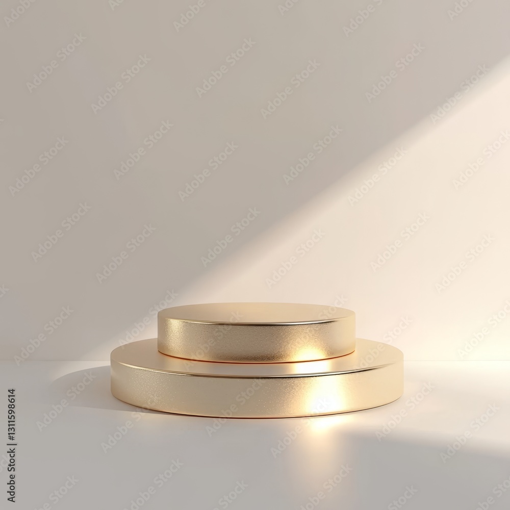 Poster minimalist 3d rendered scene with gold win display on background