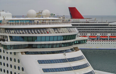 Modern family cruiseship cruise ship liner Dream or Fantasy in port of Orlando, Port Canaveral...