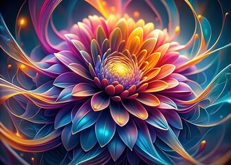 Obraz premium Surreal Abstract Flower Line Art Design: Elegant Botanical Illustration