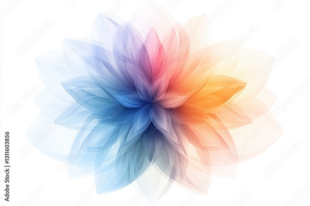 Poster Vibrant abstract artwork showcasing flowing waves of color blending together in soft, ethereal textures against a light background