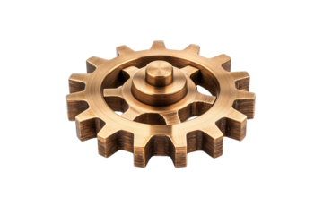 A close-up of a metallic gear symbolizing engineering precision.