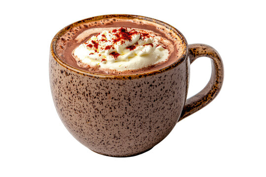 A cozy cup of hot chocolate topped with whipped cream.
