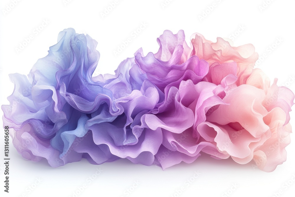 Poster colorful layers of handmade paper reveal a beautiful gradient from pink to purple in a soft artistic