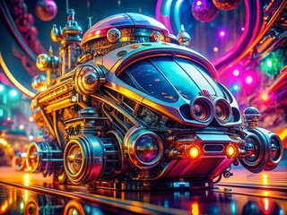 Surreal Close-Up: Futuristic Transportation Technology Concept