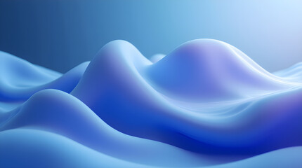 Fototapeta premium Soft Blue Wavy Shapes Abstract Modern Background