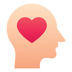 Gradient color icon, illustration for Human, heart, love.