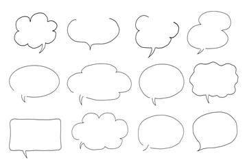 シンプルな手描き吹き出しセット