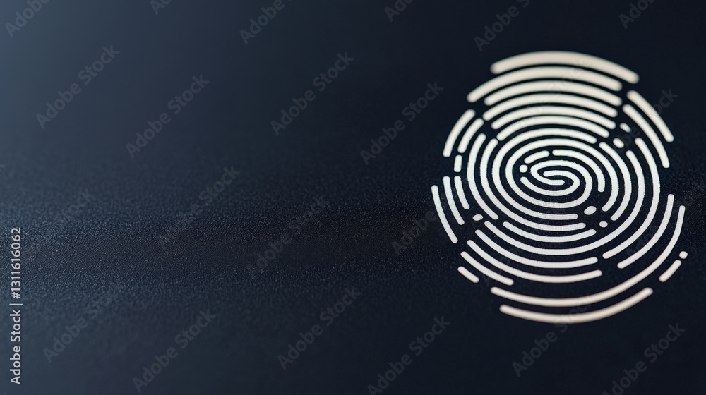 Poster protect prevention policy concept. a close-up of a fingerprint design on a dark background, symboliz