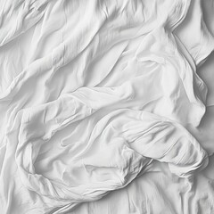 Obraz premium Elegant white fabric texture with intricate folds and waves