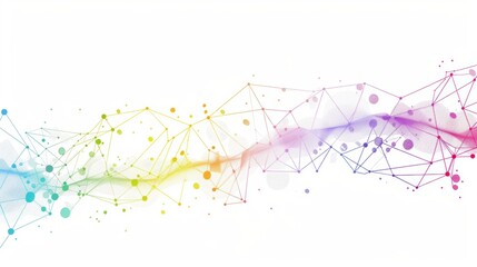 Vibrant Network Adorning a Pure White Global Communication Banner