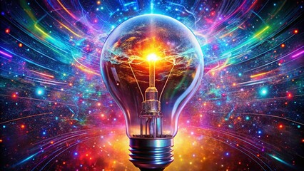Surreal Glowing Light Bulb: Futuristic Technology & Energy Innovation