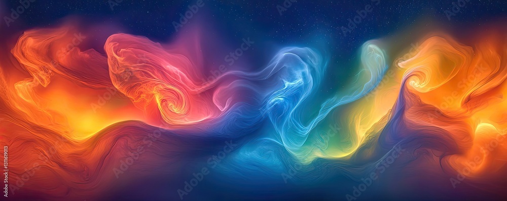 Poster aurora borealis northern lights concept. a vibrant abstract swirl of colors creating a mesmerizing v