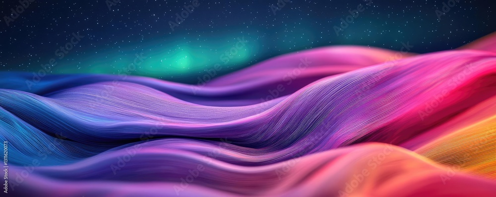 Poster aurora borealis northern lights concept. a vibrant wave of colorful abstract patterns resembling flo