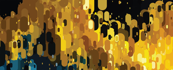 Modern Digital Abstract Background with Yellow and Blue Pixelated Design