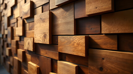 3D Textured Brown Wooden Wall - Rustic Modern Home Decor