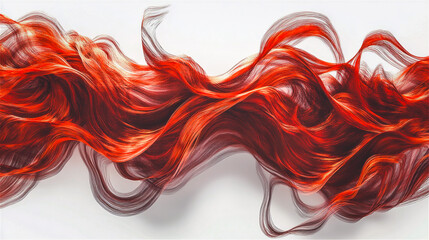 A vibrant red color swirls the abstract on a white background. Geometric wallpaper. Generative AI.