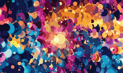 Vibrant Multicolored Abstract Geometric Circle Pattern Background