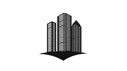 Fototapeta premium Modern City Skyline Silhouette Graphic