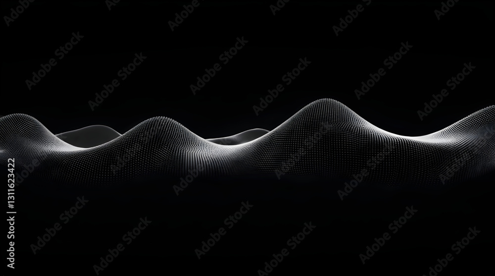 Poster smooth dark 3d wavy surface texture abstract background