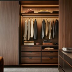 Wardrobe with Accessories and Storage Details