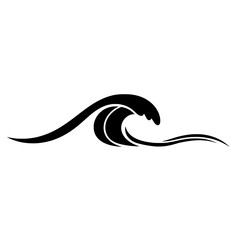 Wave's Elegance: A minimalist depiction of a cresting wave in striking black, capturing the raw power and beauty of the ocean's surge in a simple, yet captivating form.
