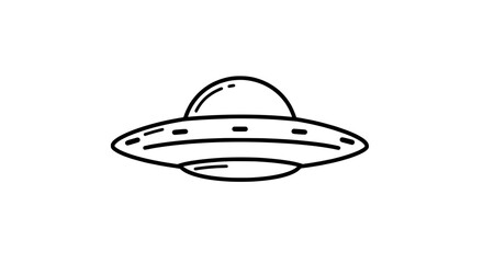 UFO Line Art: A simple, stylish line drawing of a classic flying saucer, perfect for adding a touch of otherworldly intrigue to any design project.