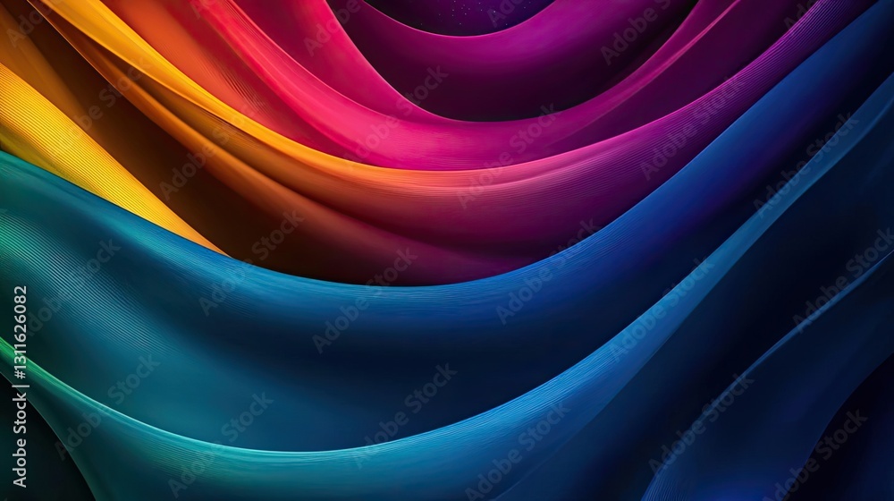 Aufkleber aurora borealis northern lights concept. colorful waves of fabric-like texture creating a dynamic vi