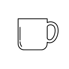 Fototapeta premium A Simple Mug: A clean, minimalist line art representation of a classic mug, perfect for coffee, tea, or any warm beverage. This image represents simplicity and utility.