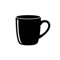 The Timeless Cup: A sleek, minimalist black coffee cup stands in stark contrast, perfect for graphic design. Its simple lines and monochrome palette make it an icon of refreshment. 