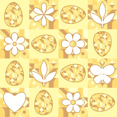 Vector - colored easter symbols seamless pattern.