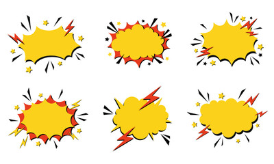 Comic pop art speech bubble. Set vector pop art speech bubble.