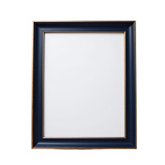 Obraz premium Empty Blue and Gold Picture Frame with Transparent Background