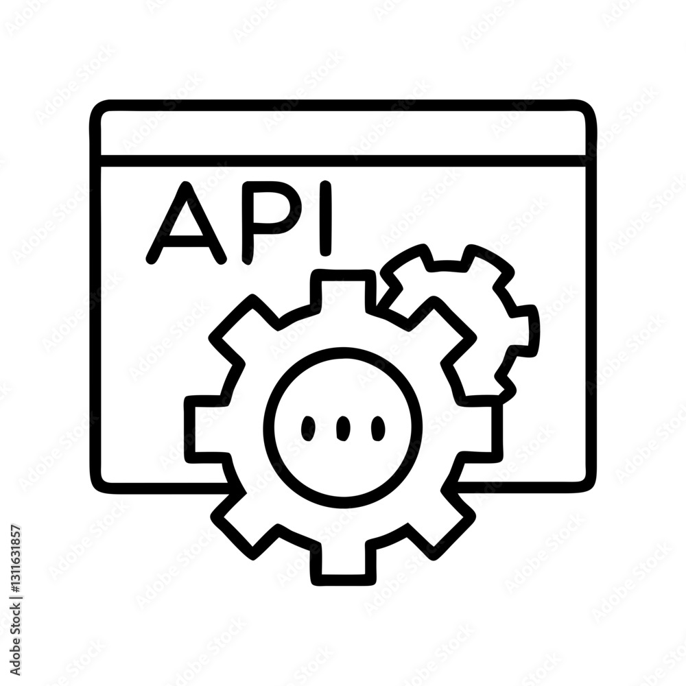 Poster api icon, api line art - simple line art of api, perfect for api logos and icons