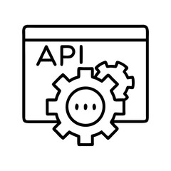 api icon, api line art - simple line art of api, perfect for api logos and icons