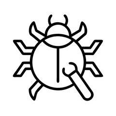 bug fixing icon, bug fixing line art - simple line art of bug fixing, perfect for bug fixing logos and icons