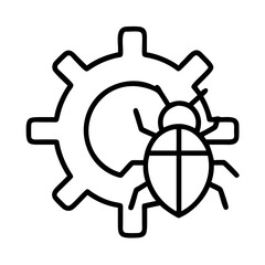 bug fixing icon, bug fixing line art - simple line art of bug fixing, perfect for bug fixing logos and icons
