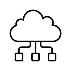 cloud computing icon, cloud computing line art - simple line art of cloud computing, perfect for cloud computing logos and icons