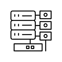 Fototapeta premium data center icon, data center line art - simple line art of data center, perfect for data center logos and icons