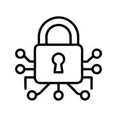 encryption icon, encryption line art - simple line art of encryption, perfect for encryption logos and icons