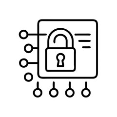 encryption icon, encryption line art - simple line art of encryption, perfect for encryption logos and icons