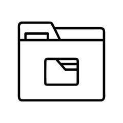 Obraz premium folder icon, folder line art - simple line art of folder, perfect for folder logos and icons