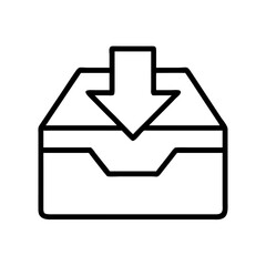 inbox icon, inbox line art - simple line art of inbox, perfect for inbox logos and icons
