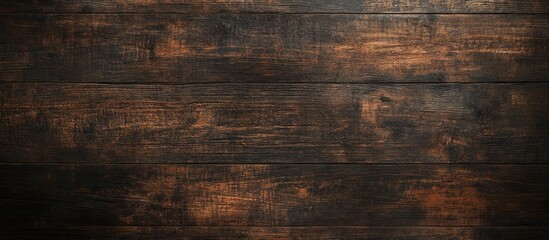 Rustic brown wooden surface texture background with deep brown tones and natural grain patterns viewed from a top perspective.