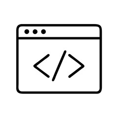programming icon, programming line art - simple line art of programming, perfect for programming logos and icons
