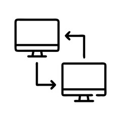 screen sharing icon, screen sharing line art - simple line art of screen sharing, perfect for screen sharing logos and icons
