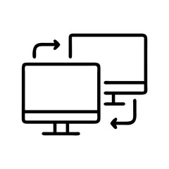 screen sharing icon, screen sharing line art - simple line art of screen sharing, perfect for screen sharing logos and icons