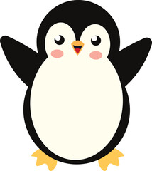 Cute penguin icon illustration